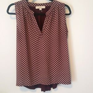 Loft Ann Taylor Sleeveless Maroon Blouse